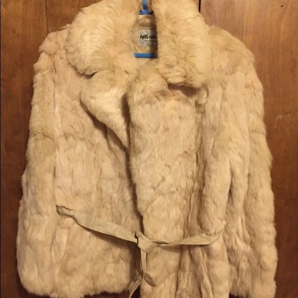 Jackets & Blazers - Vintage rabbit fur coat